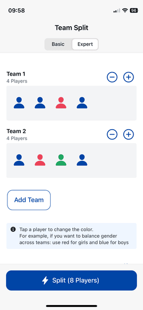 Color-coded players in Expert mode